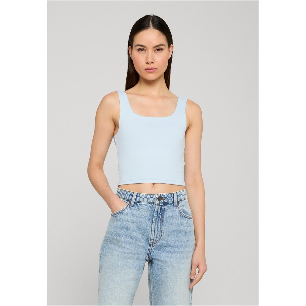Urban Classics - Cropped Polyamide Ärmelloses Top - Blau